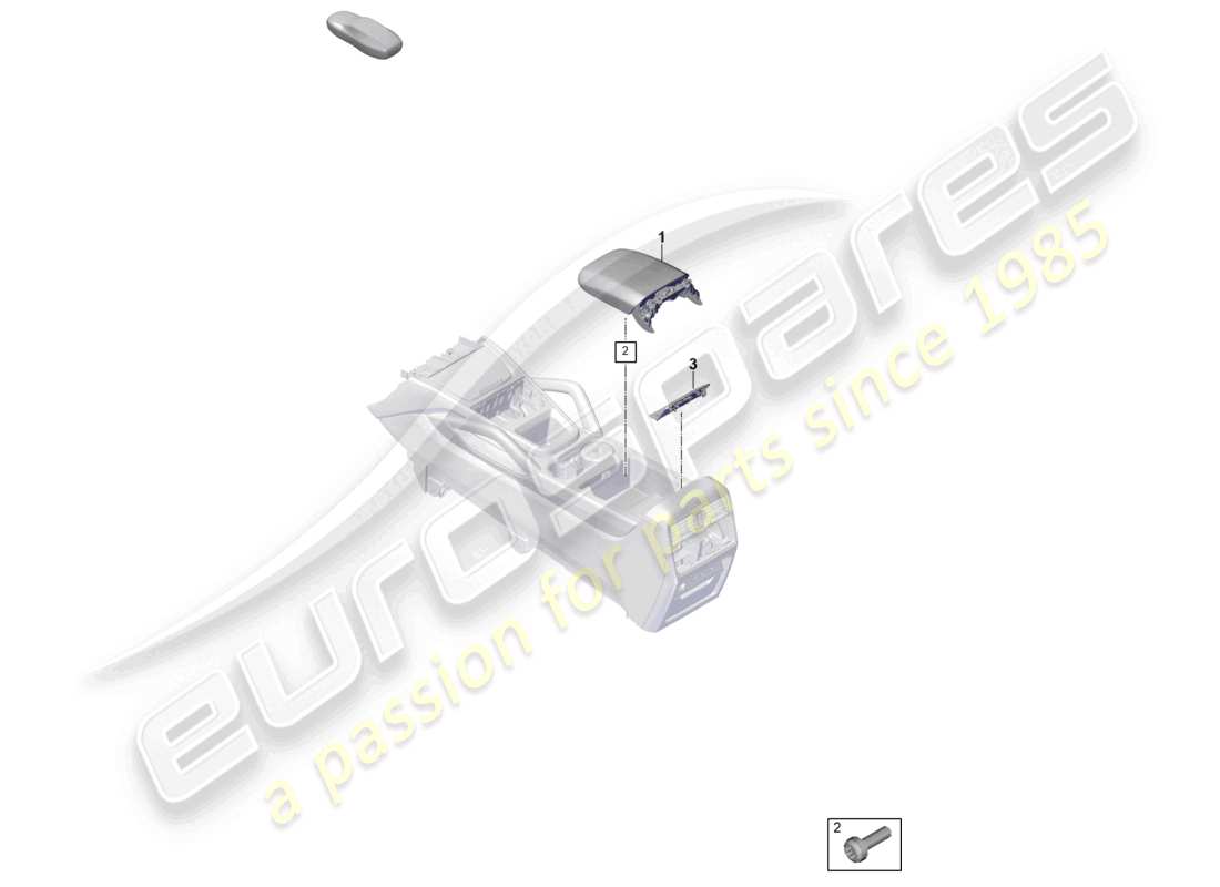 porsche 2025 (cayenne e3 pa) teilediagramm der mittelkonsolenabdeckung
