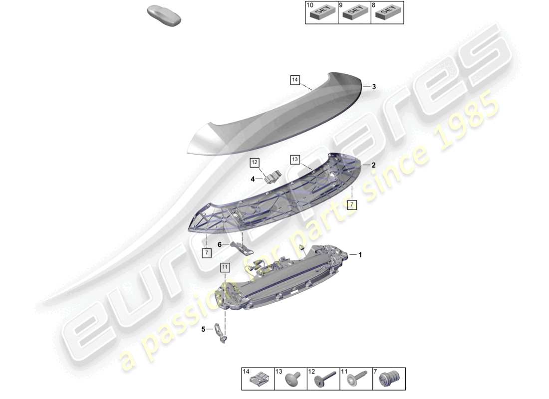 porsche 2024 (992-2) heckspoiler teilediagramm