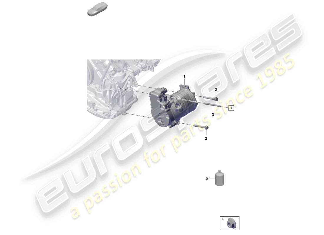 porsche 2025 (cayenne e3 pa) teilediagramm des elektrischen klimakompressors