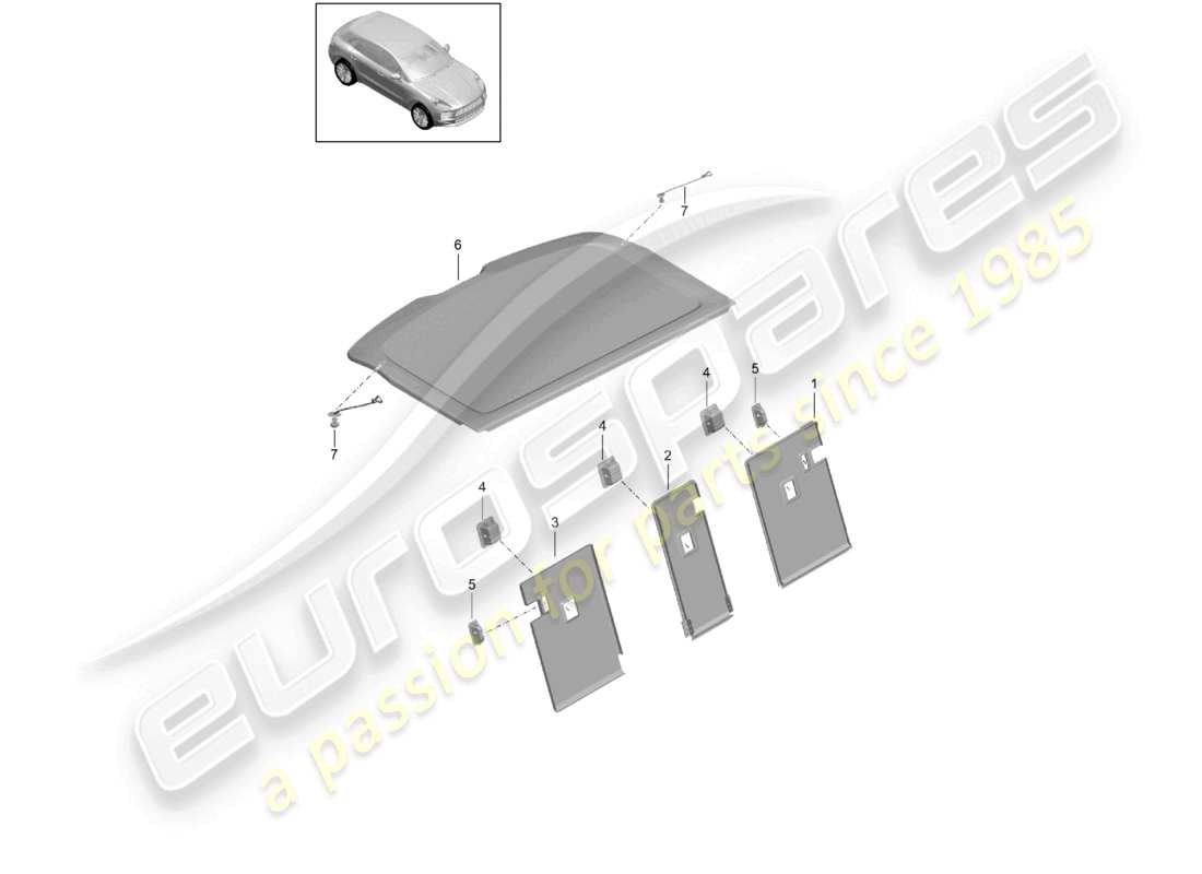 porsche 2021 (macan) abdeckung rückwand abdeckkappe abdeckung für kofferraum teilediagramm