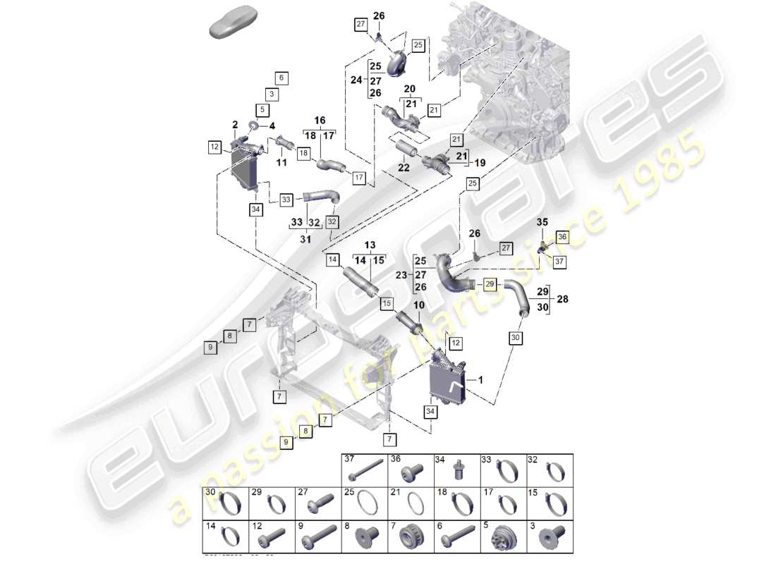 porsche 2025 (cayenne e3 pa) ladeluftkühler-druckrohr teilediagramm