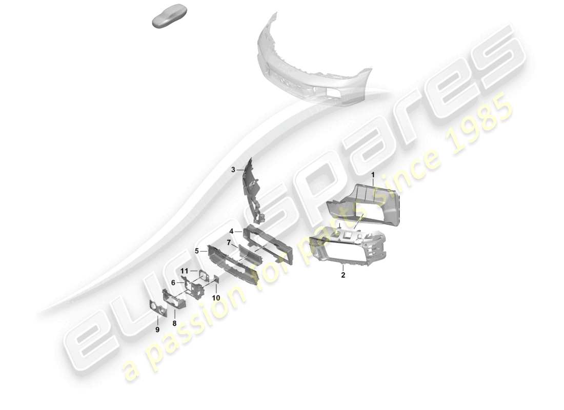 porsche 2024 (992-2) stoßfänger vorne luftführung und einzelteile sport design paket teilediagramm