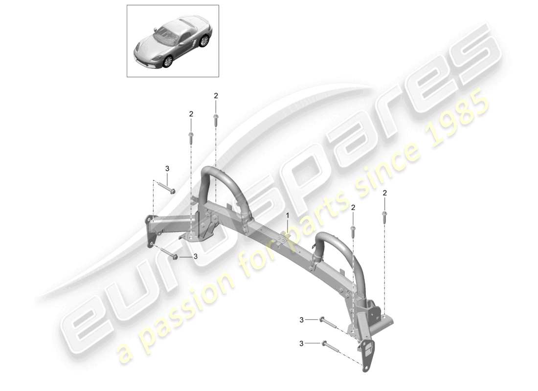 porsche 2021 (718 boxster) roll bar-ersatzteildiagramm