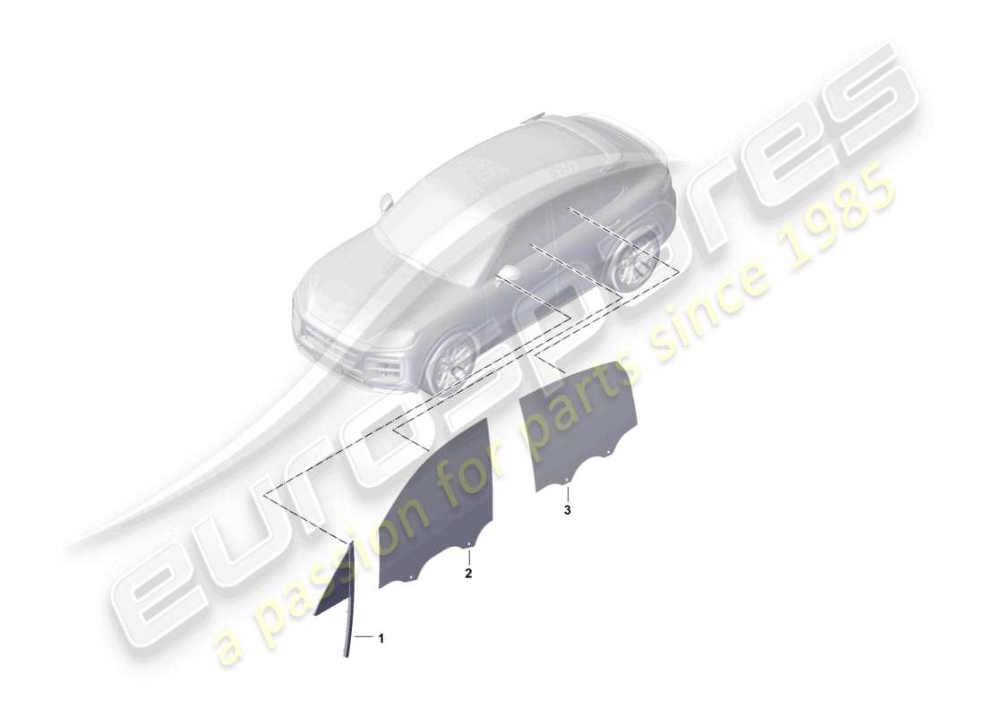 porsche 2025 (cayenne e3 pa) seitenfenstertüren coupé teilediagramm