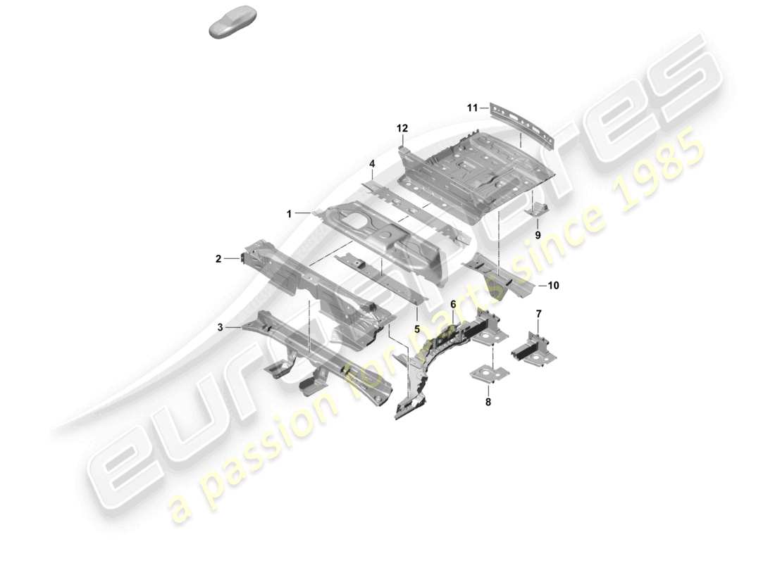 porsche 2025 (cayenne e3 pa) bodenplatte hinten hinteres ende teilediagramm