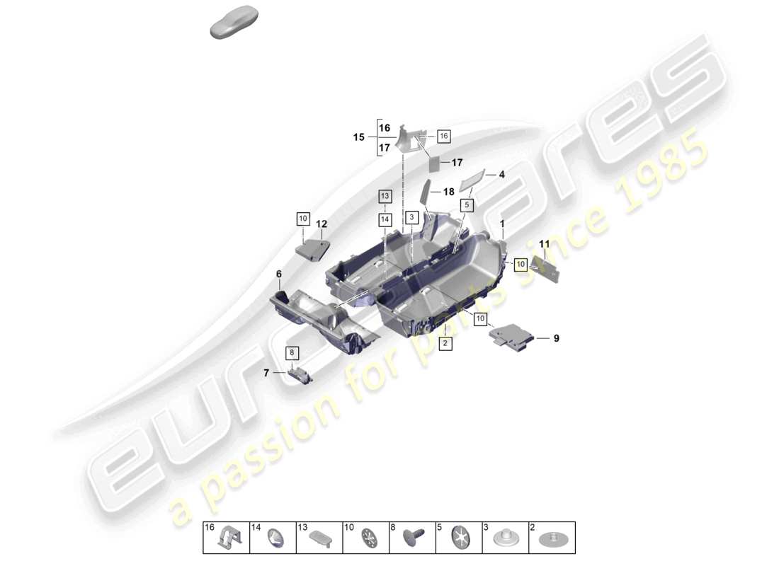 porsche 2024 (992-2) bodenbelags-(teppich-)leisten - teilediagramm