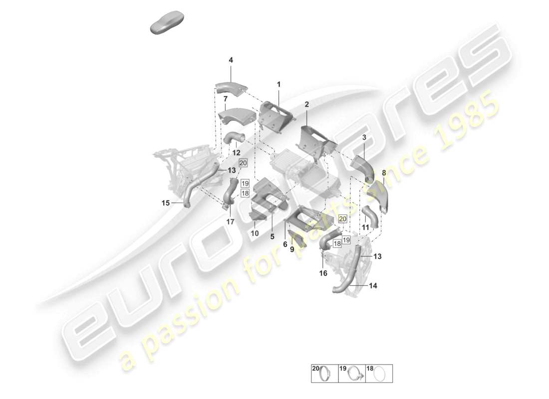 porsche 2023 (992-1) ladeluftkühler luftführung teilediagramm