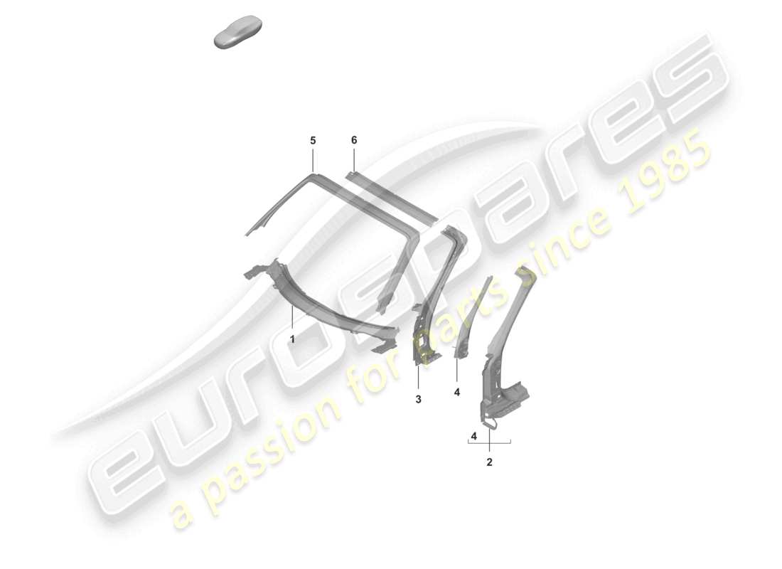 porsche 2026 (992-2 turbo / s) a-säulen-scuttle-cabriolet-teilediagramm