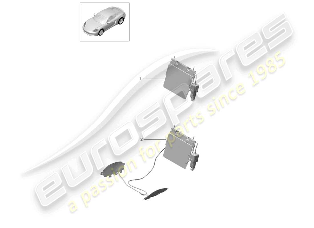 porsche 2021 (718 cayman gt4) pneumatikkomponenten für sitze teilediagramm