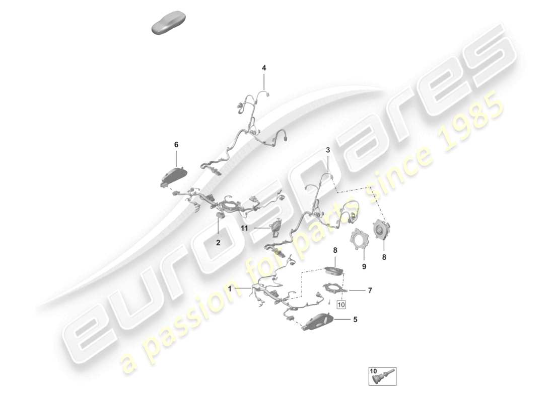 porsche 2020 (992-1 turbo / s) elektrik sportsitz sportsitz plus standardsitz teilediagramm
