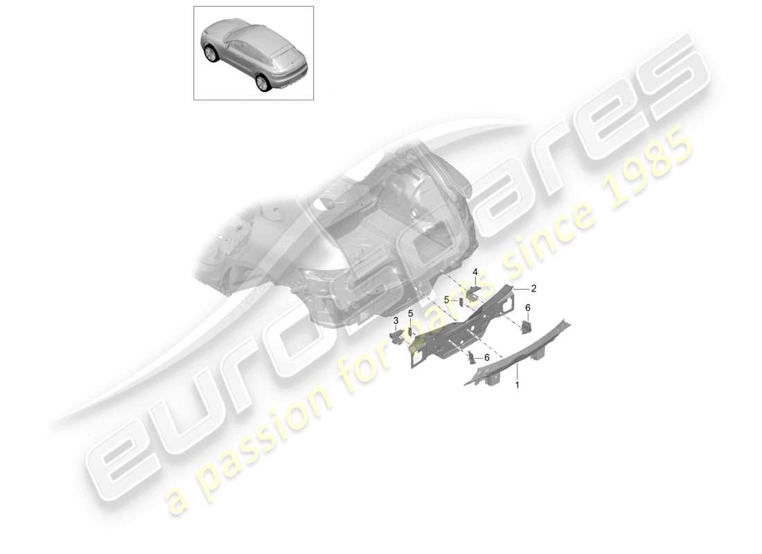 porsche 2024 (macan) querwand hinten heckteil teilediagramm