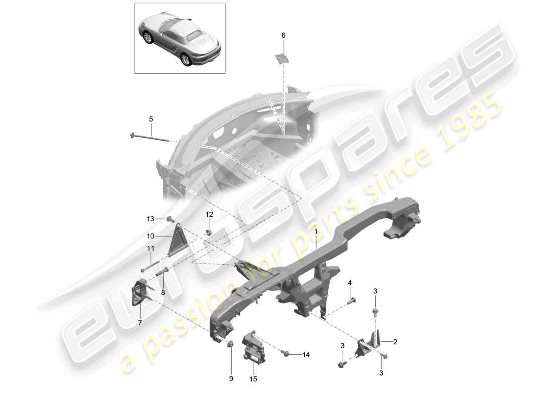 porsche 2021 (718 boxster) halterahmen armaturenbrett ersatzteilzeichnung