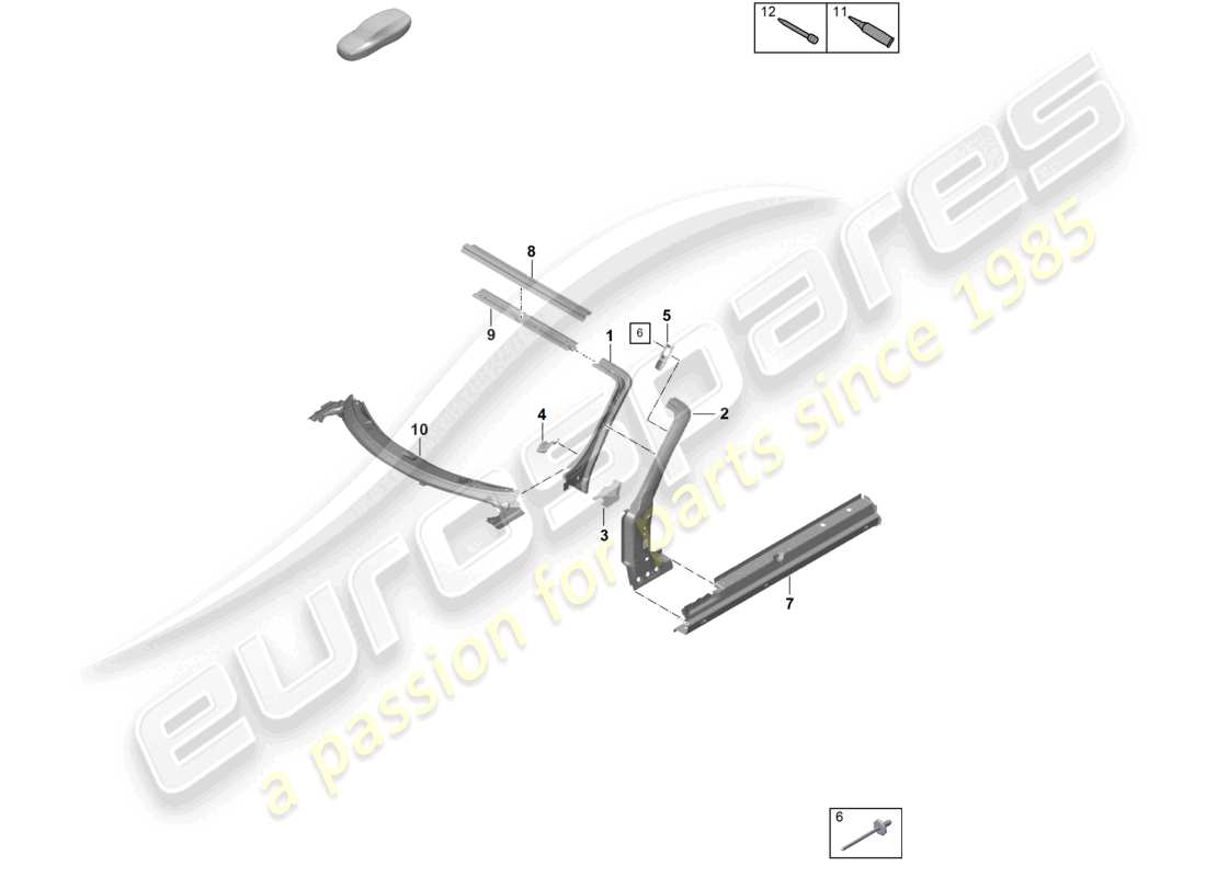 porsche 2023 (718 boxster spyder) scuttle-teilediagramm