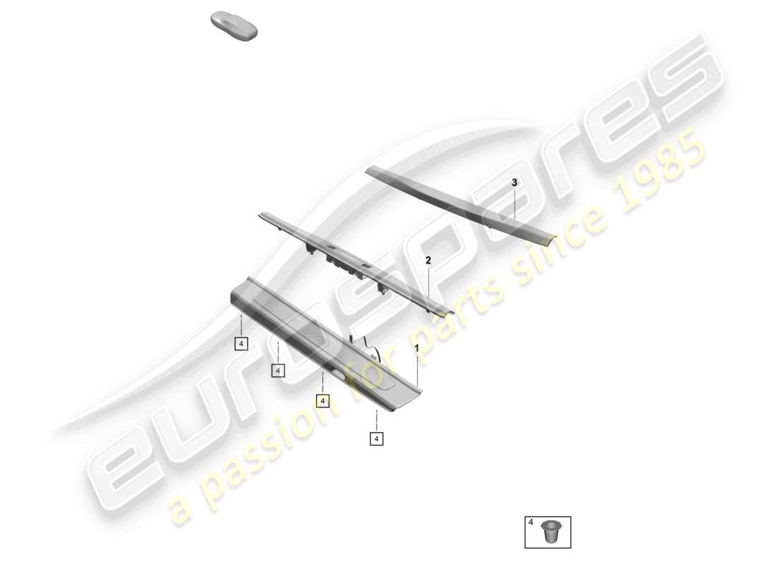 porsche 2020 (718 cayman gt4) schwellerzierleiste seitenteilverkleidung teilediagramm