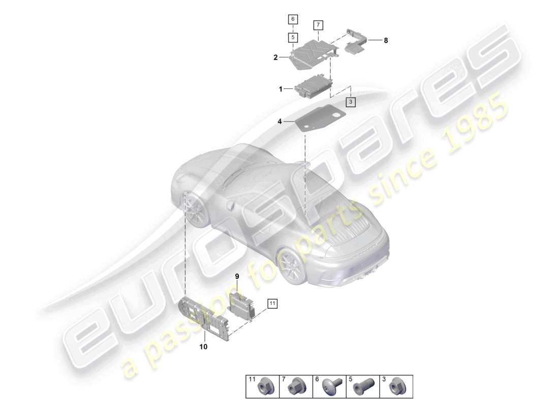 porsche 2024 (992-2) verstärker-teilediagramm