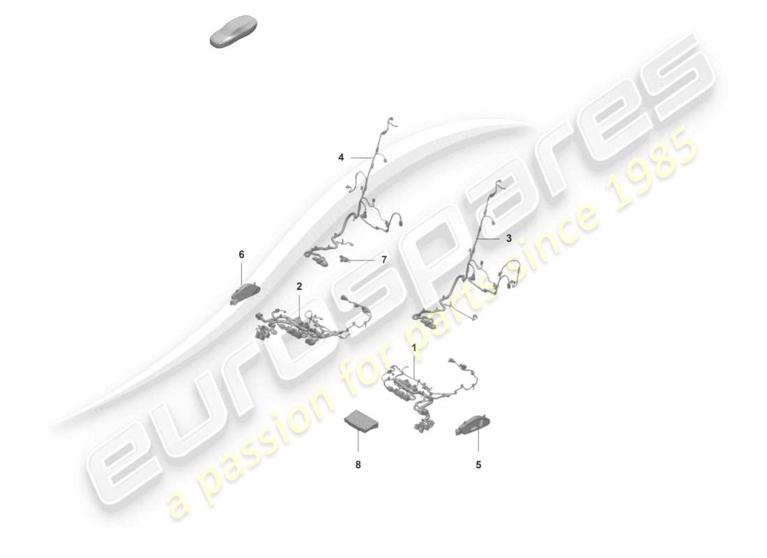 porsche 2023 (panamera 971-2) kabelbäume sitzlehne standardsitz teilediagramm