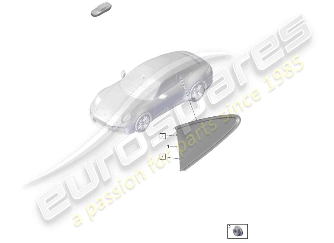 porsche 2024 (992-2) seitenfenster-ersatzteildiagramm
