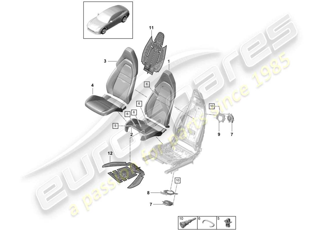porsche 2021 (panamera 971-1) schaumstoffteil sitzbezug komfortsitz belüftungsteil teilediagramm