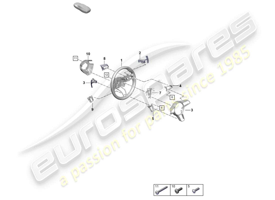 porsche 2021 (718 cayman gt4) lenkrad - pdk - einzelteile ersatzteilzeichnung