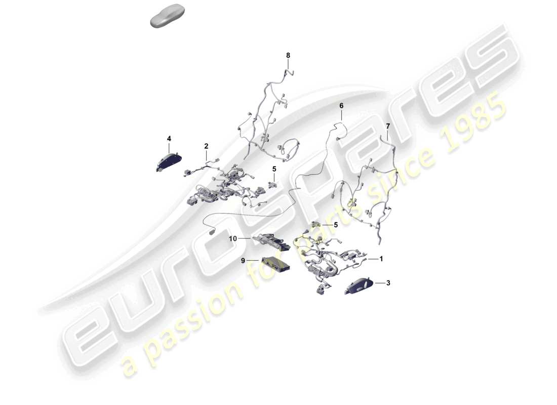 porsche 2025 (cayenne e3 pa) elektrik standardsitz teilediagramm