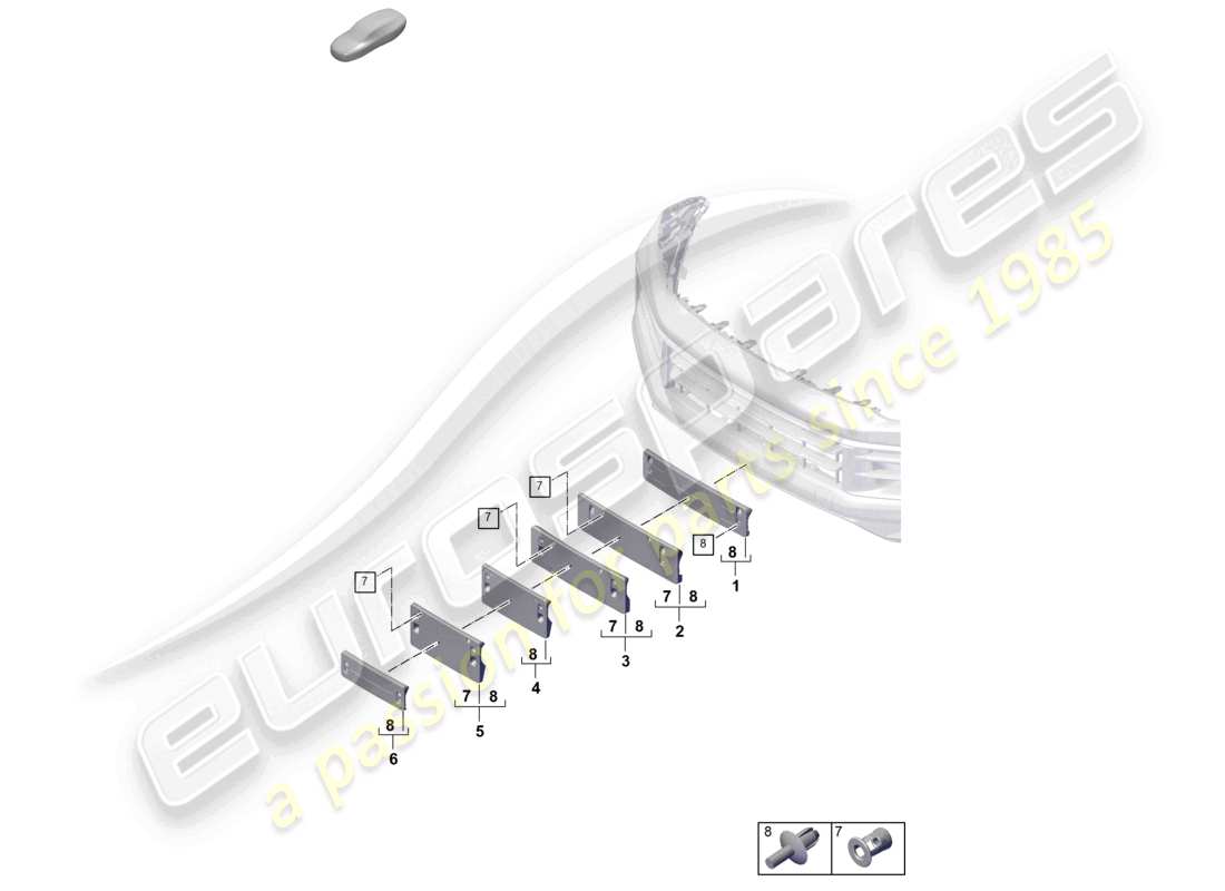 porsche 2025 (cayenne e3 pa) kennzeichenhalter ersatzteildiagramm