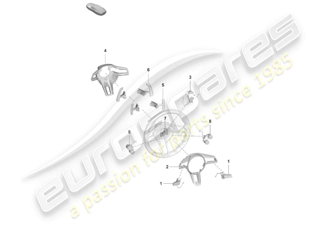 porsche 2021 (992-1 gt3/rs/st) zubehör lenkrad gt3 rs part diagram