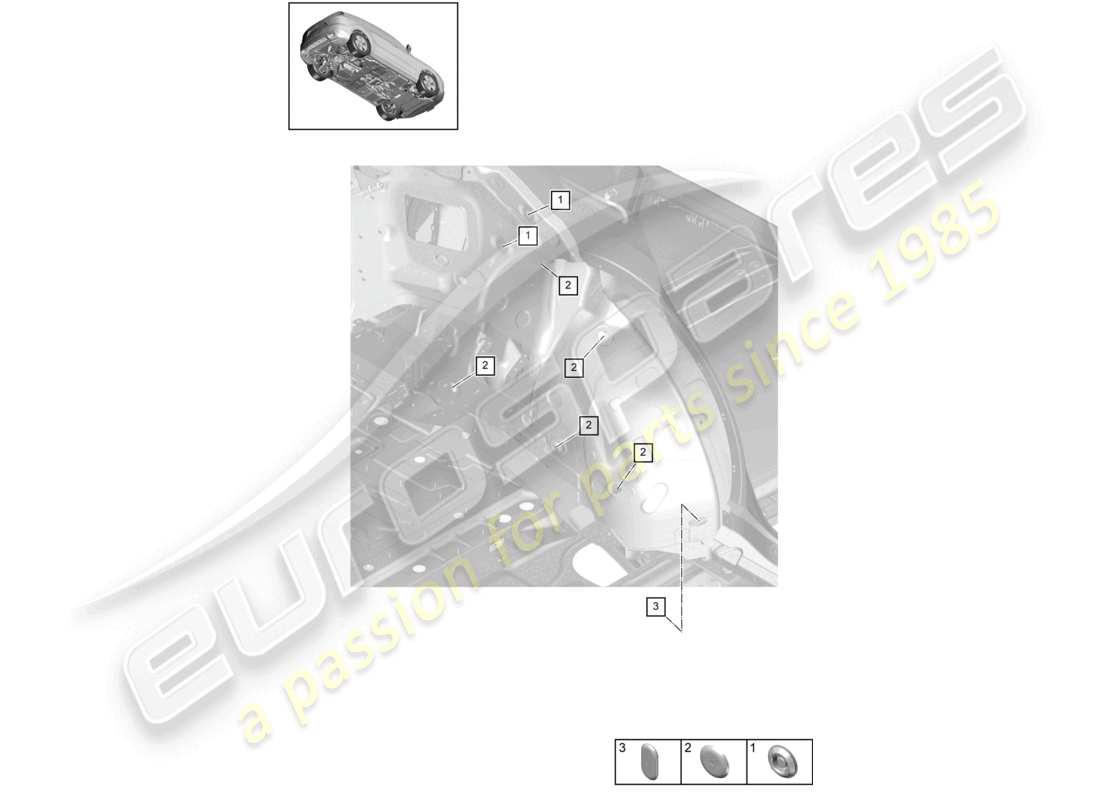 porsche 2025 (cayenne e3 pa) stopfenseite hinten rechts ersatzteildiagramm