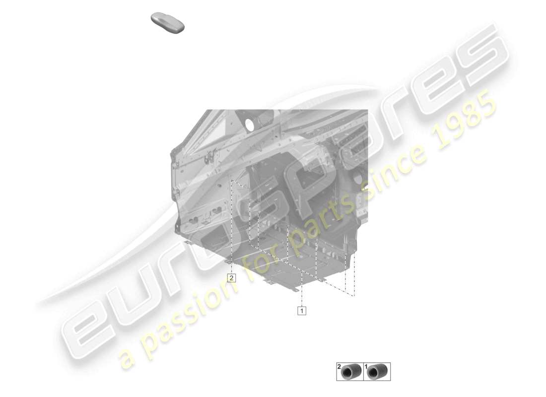 porsche 2022 (992-1 turbo / s) querträger unter dem kofferraumboden, vordere kofferraumbodenplatte, ersatzteildiagramm