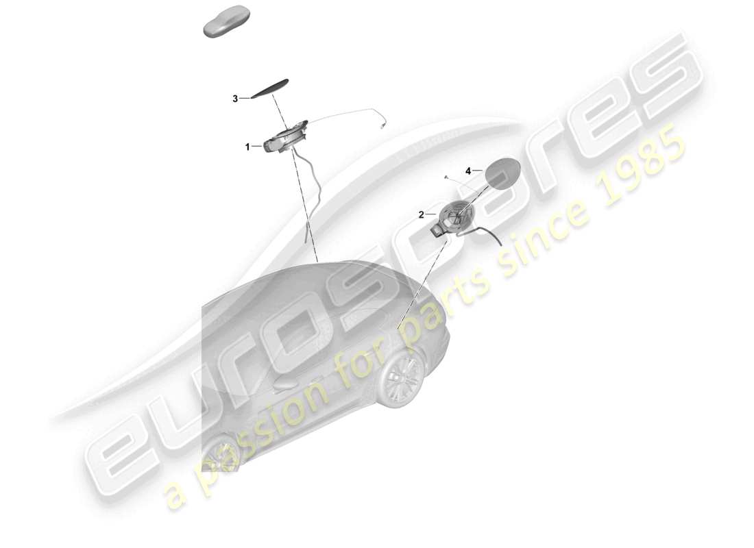 porsche 2024 (panamera 976) teilediagramm des tankklappenmoduls