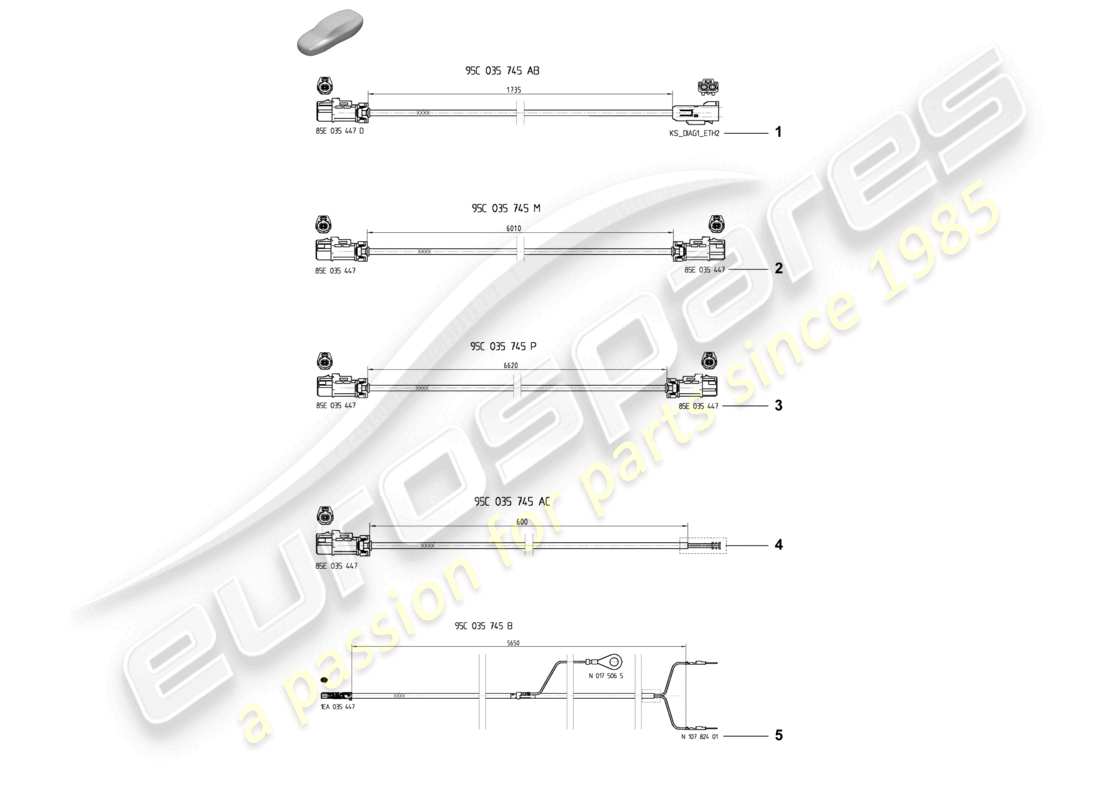 porsche 2025 (macan-e) datenverbindungsleitung teilediagramm