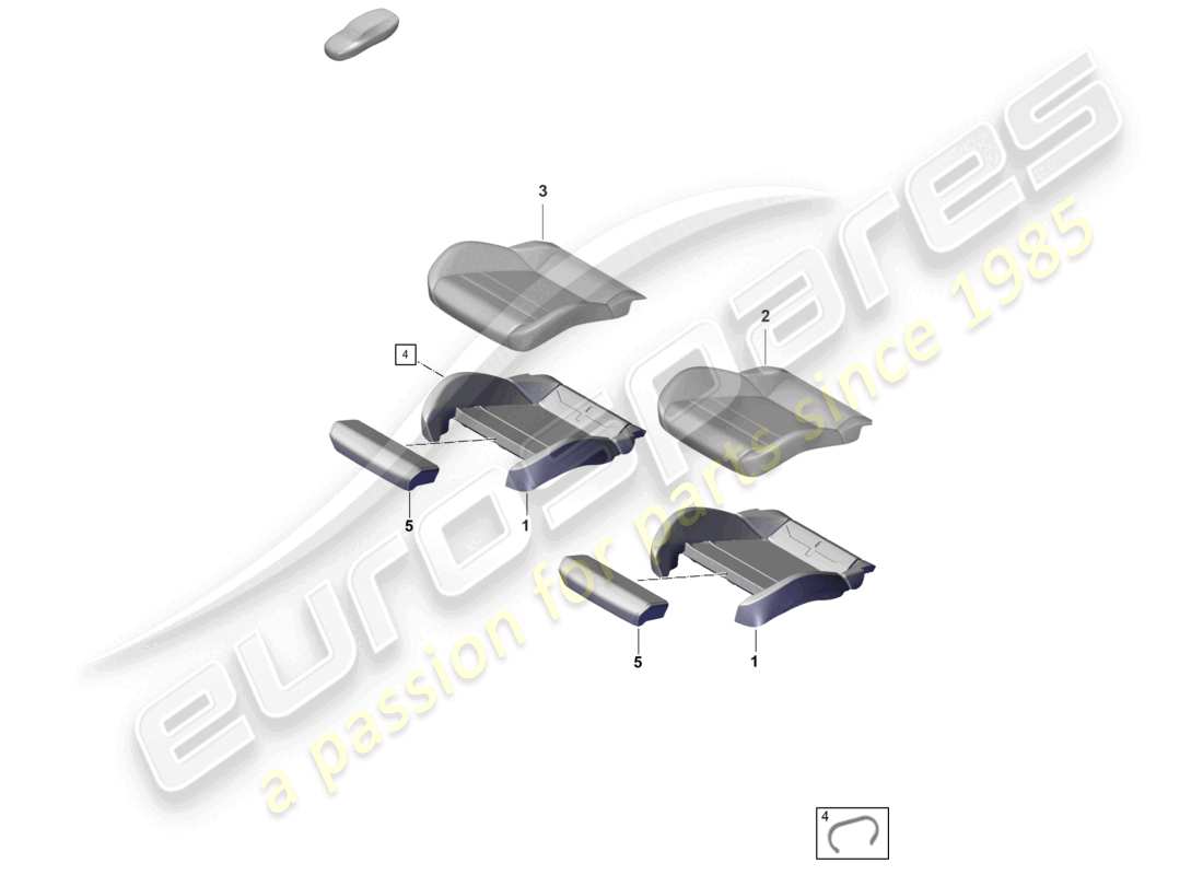 porsche 2020 (taycan 9j1-1) schaumstoffteil sitzbezug sportsitz teilebild