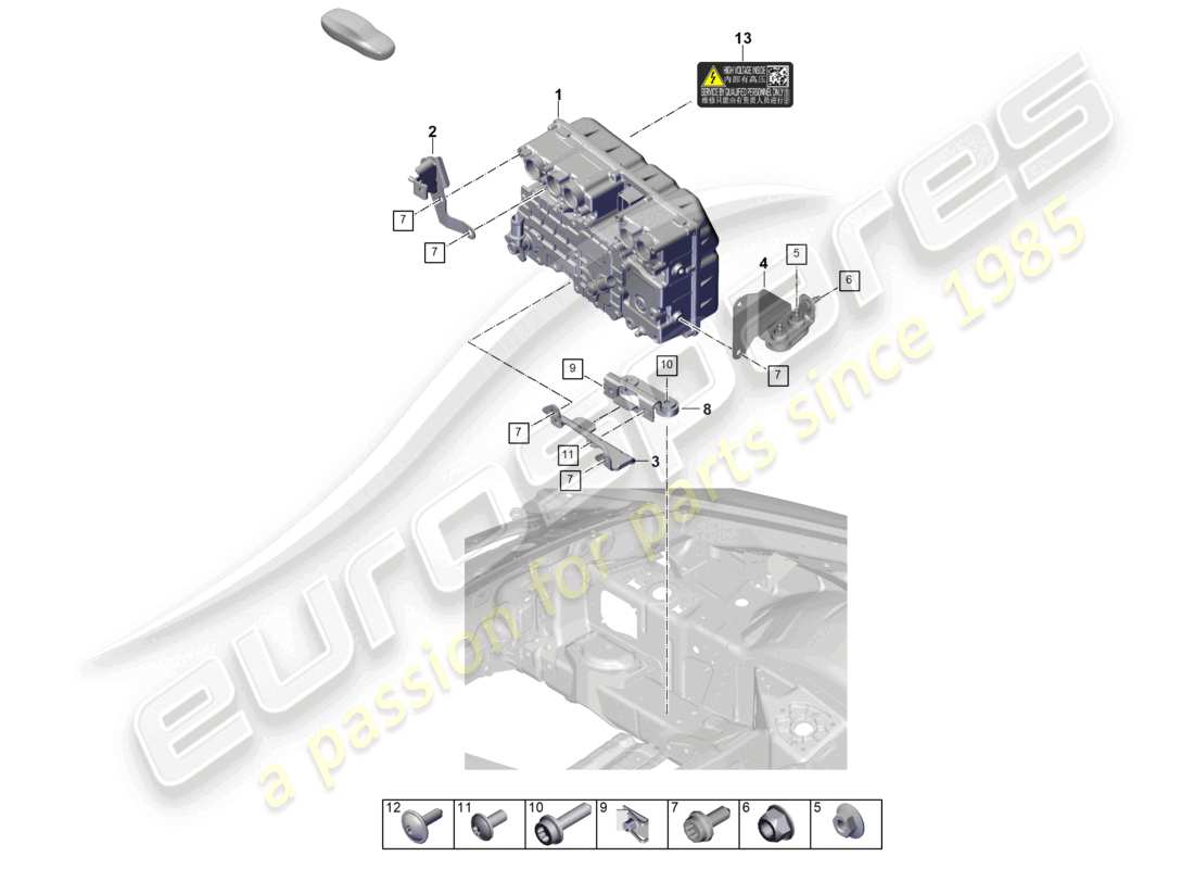 porsche 2024 (992-2) leistungs- und steuerelektronik - für elektroantriebe teilediagramm