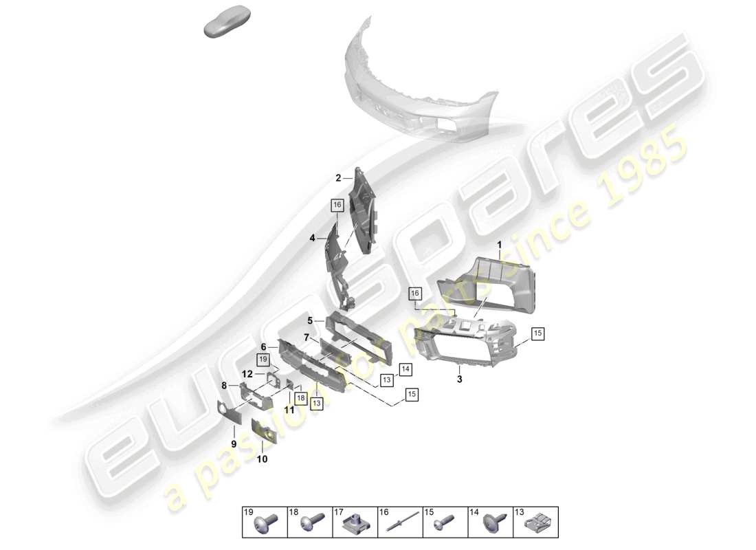 porsche 2024 (992-2) stoßfänger vorne luftführung und einzelteile aerokit teilediagramm