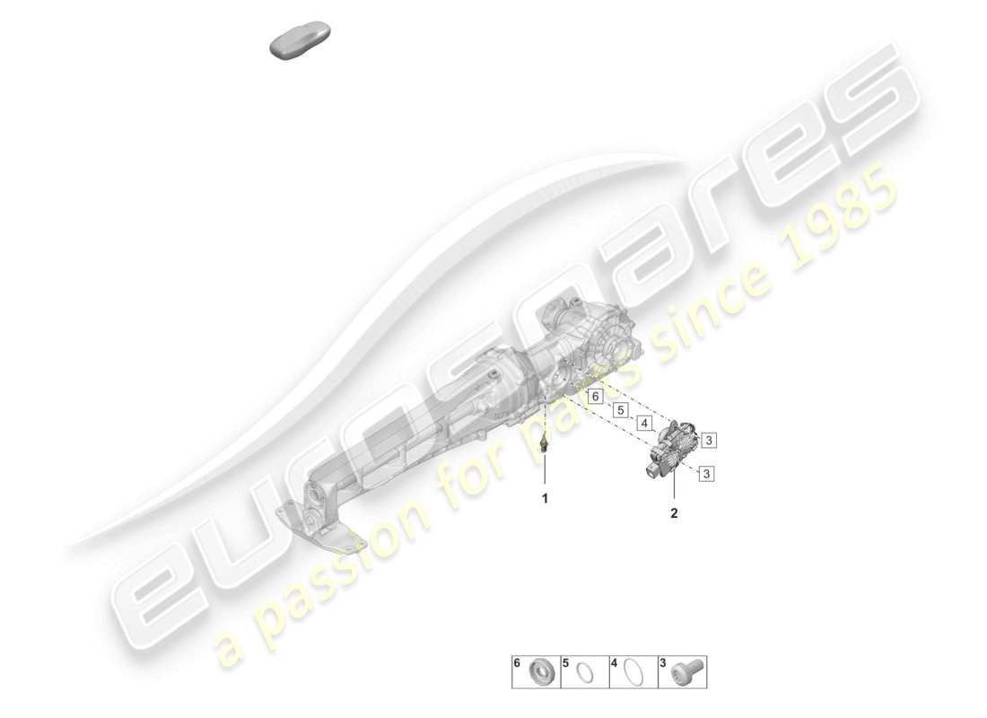 porsche 2023 (992-1 turbo / s) teilediagramm der vorderachsdifferentialsensoren