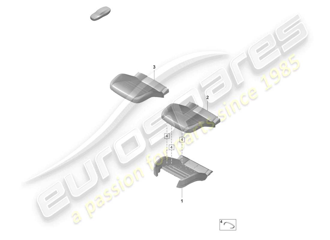 porsche 2022 (panamera 971-2) schaumteil sitzbezug sportsitz für modelle mit sitzbelüftung ersatzteilzeichnung