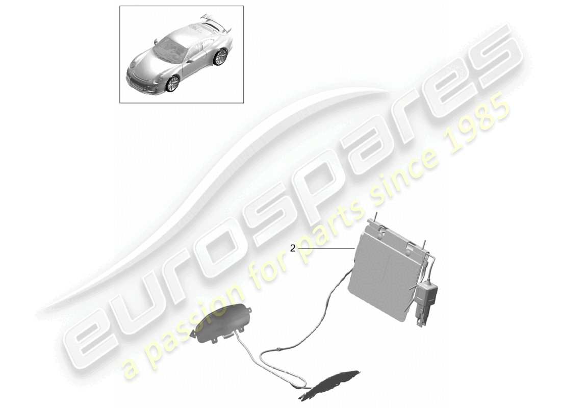 porsche 2021 (991-2 r/gt3/rs) lordosenstütze zubehör teilediagramm