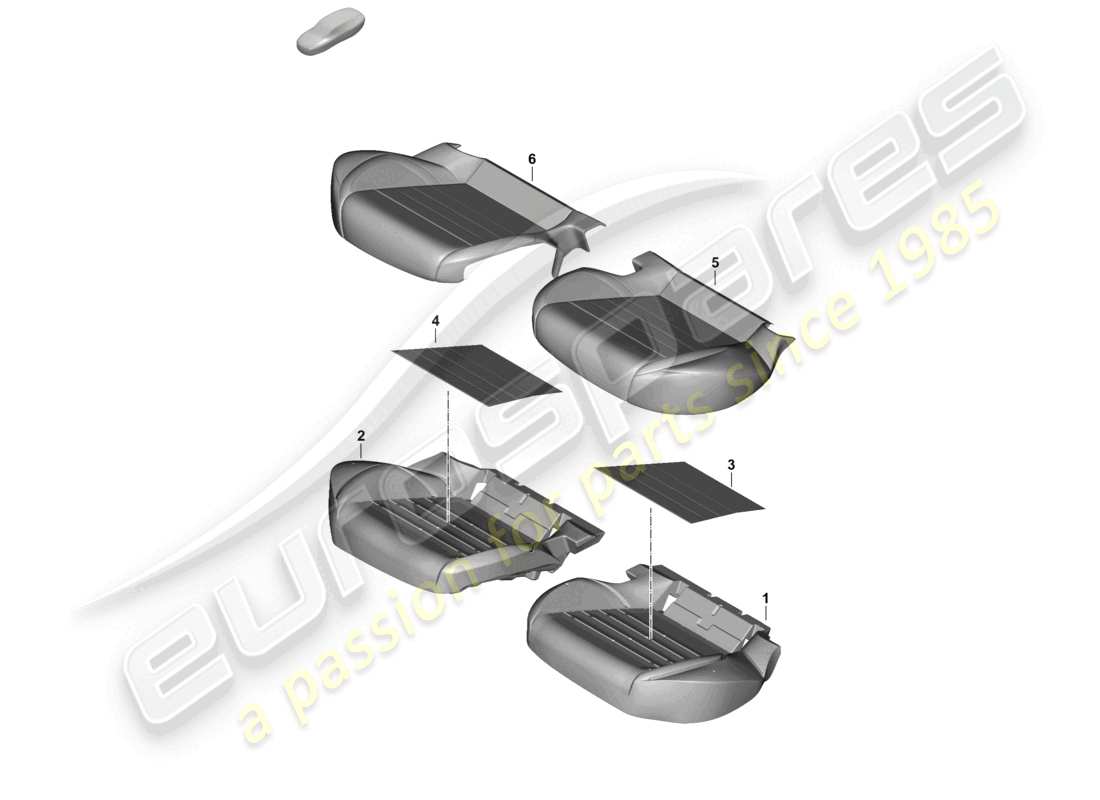 porsche 2026 (panamera 976) schaumstoffteil rücksitzpolster sitzbezug teilediagramm