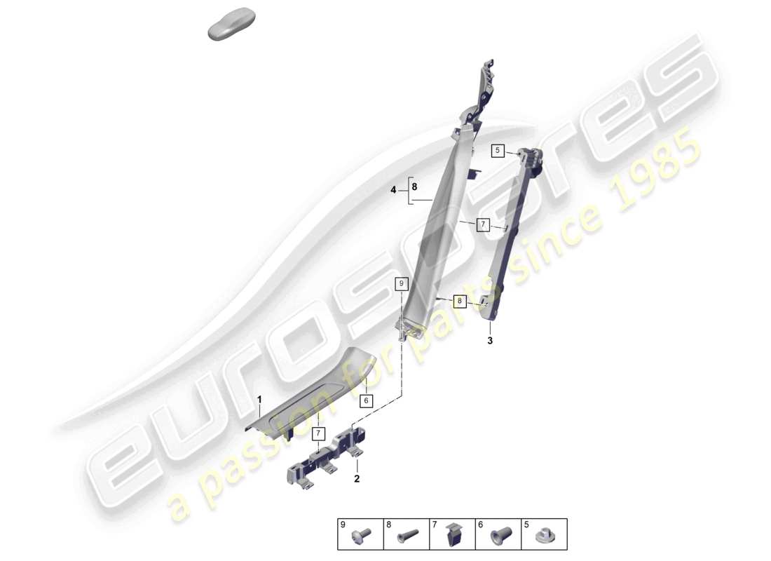 porsche 2025 (panamera 976) trittbrettverkleidung hinten teilediagramm