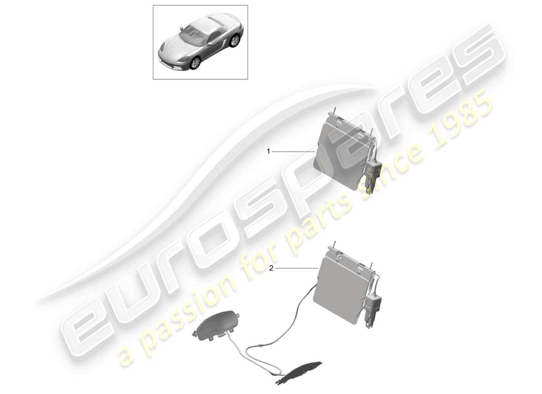 porsche 2023 (718 boxster) lordosenstütze zubehör teilediagramm
