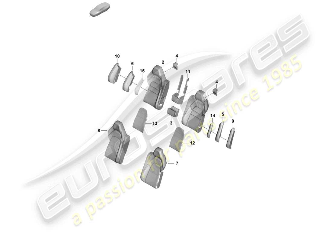 porsche 2024 (panamera 976) schaumstoffteil hinten rücksitzlehne rückenlehnenbezug teilebild