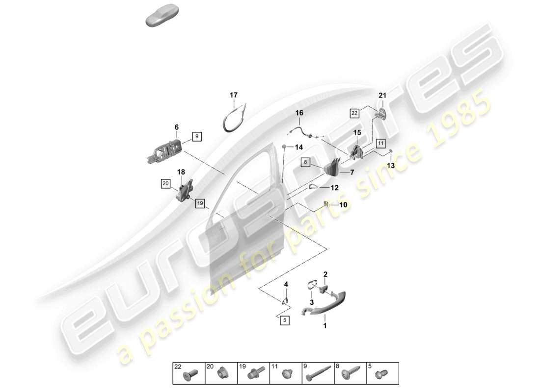 porsche 2025 (cayenne e3 pa) türgriff, außen vorne türschloss coupé teilediagramm