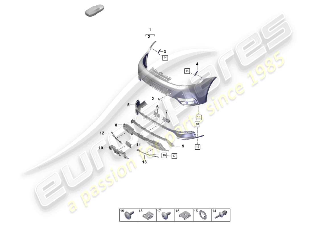 porsche 2024 (992-2) stoßstange hinten, ersatzteildiagramm