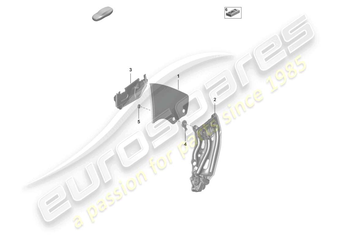 porsche 2021 (992-1 turbo / s) seitenfenster-ersatzteildiagramm