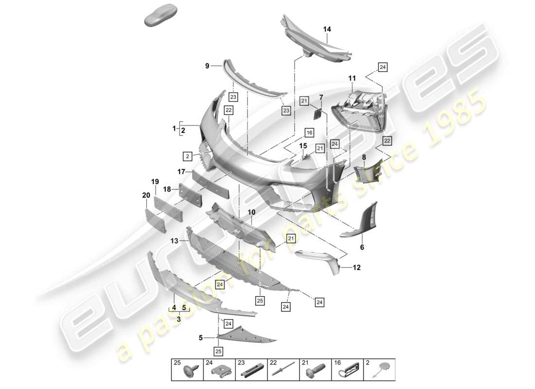 porsche 2023 (718 cayman gt4) stoßfänger vorne gt4 rs ersatzteildiagramm