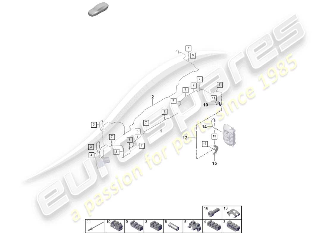 porsche 2025 (cayenne e3 pa) bremsleitung unterboden und hinterachse teilediagramm