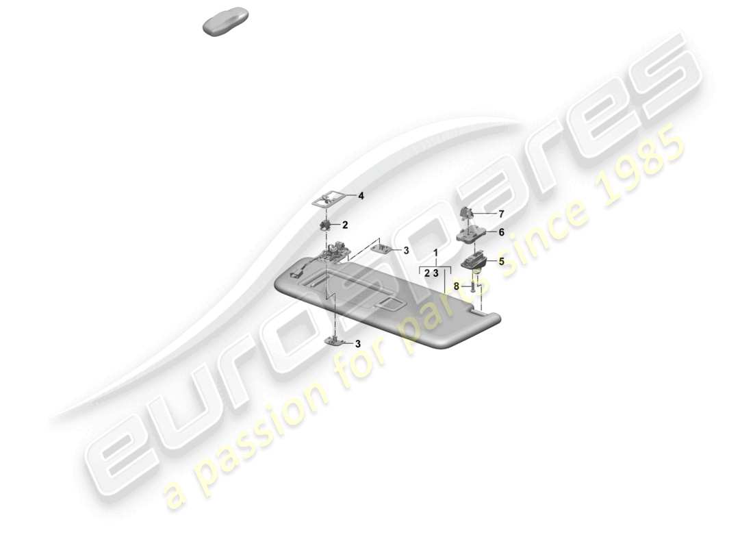 porsche 2025 (macan-e) sonnenblenden ersatzteildiagramm