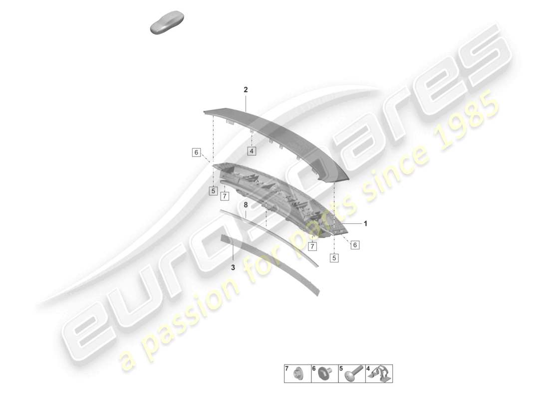 porsche 2024 (panamera 971-2) heckspoiler teilediagramm