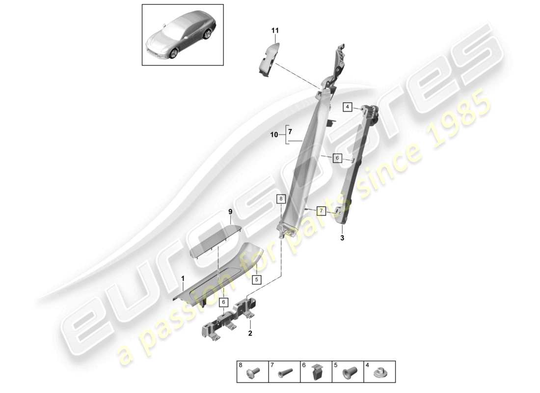 porsche 2021 (panamera 971-1) trittleistenverkleidung hinten schwellerzierleiste teilediagramm