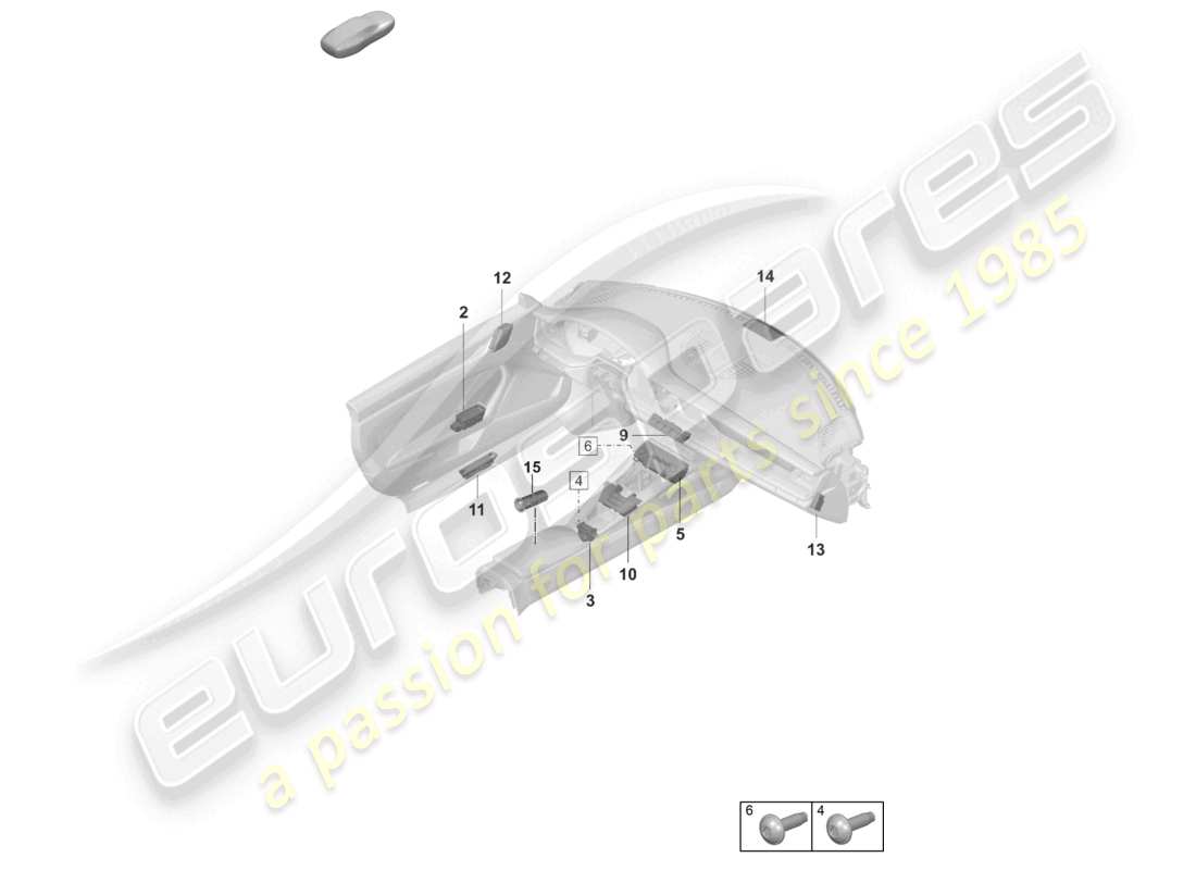 porsche 2025 (992-2 gt3/rs/st) schaltsteckdose - teilediagramm
