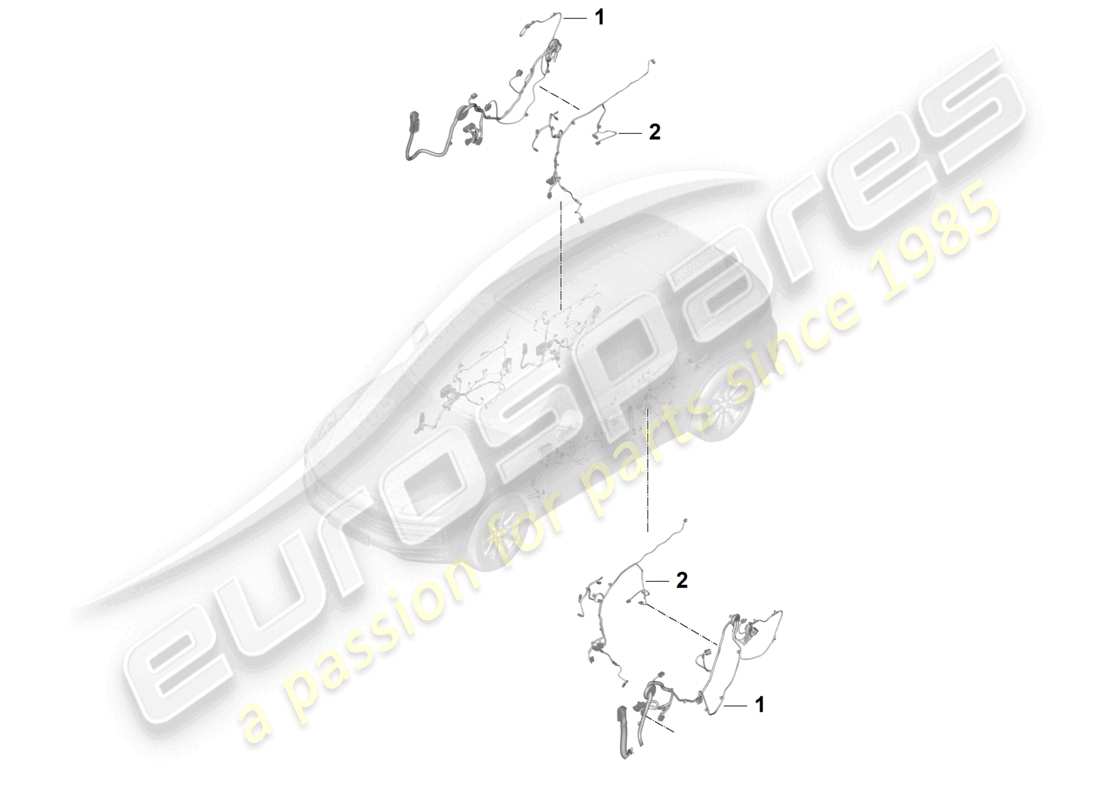 porsche 2025 (cayenne e3 pa) kabelbäume hintertüren türen teilediagramm